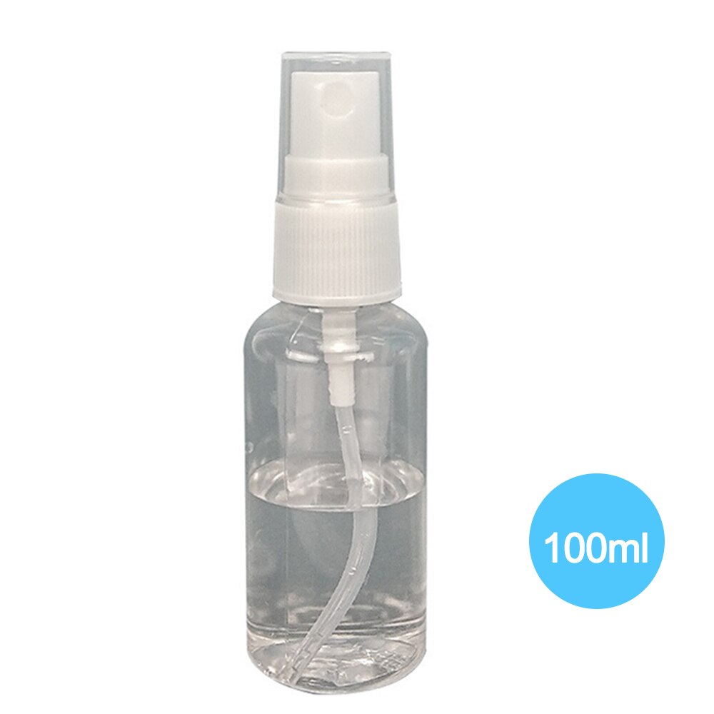 10-100ml bärbara genomskinliga tomma alkoholspray påfyllningsbar mini parfymflaska kosmetisk vätskebehållare plast atomizer pump: 100ml