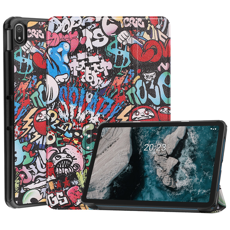 For Tablet Nokia T20 T 20 Case PU Leather Tri-Folding Stand Magnetic Protective Cover for Funda Nokia T20 Tablet Kids: TY