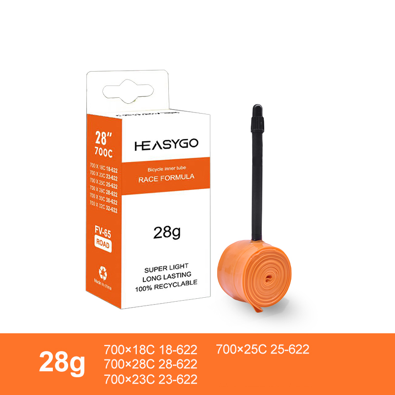 Ultralight Bike Inner Tube 700C 18 23 25 28 Road Bicycle TPU Tire 65mm Length French Valve Super Light Tube: GRAY