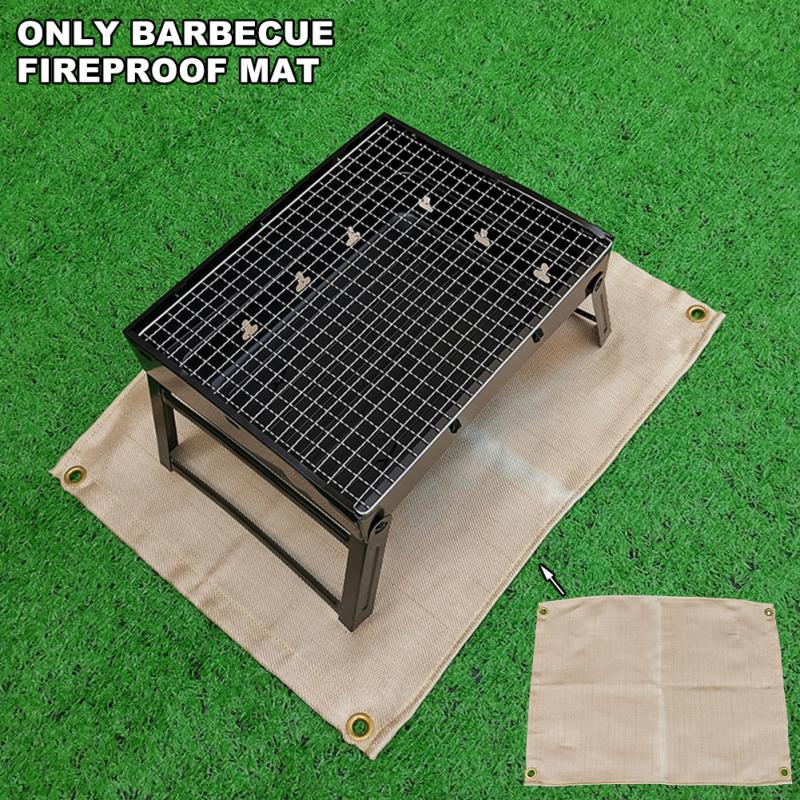 Pícnic al aire libre de fibra de vidrio suelo ignífugo protección multifuncional manta de aislamiento de calor de alfombra para barbacoa de parrilla de barbacoa