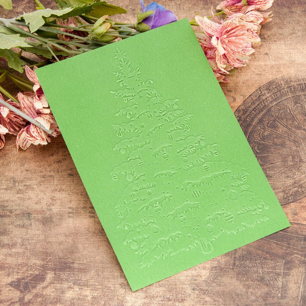 Plastic Embossing Folder Christmas Tree Template for DIY Scrapbook Photo Album Card Paper Craft