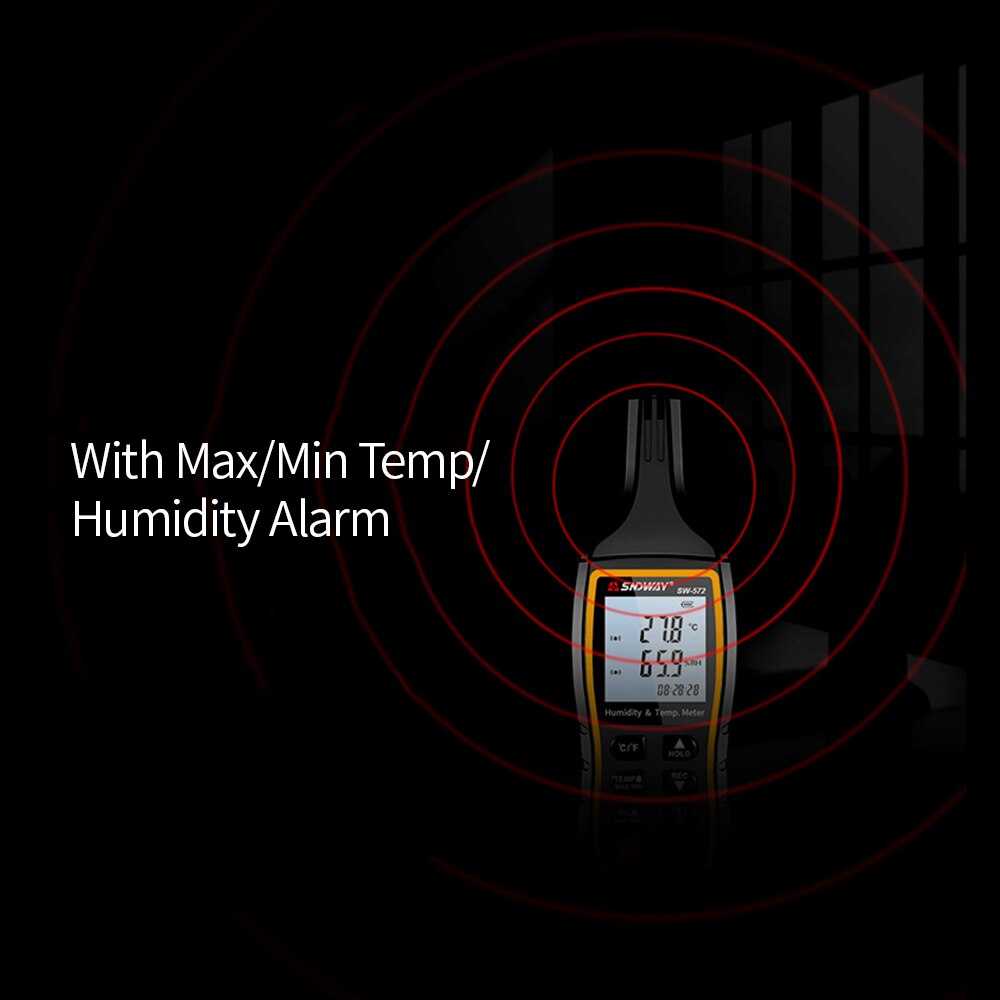 SNDWAY SW-572 Digital Temperature and Humidity Meter Mini Thermometer Hygrometer with Max/Min/Data Hold Time Display Mode