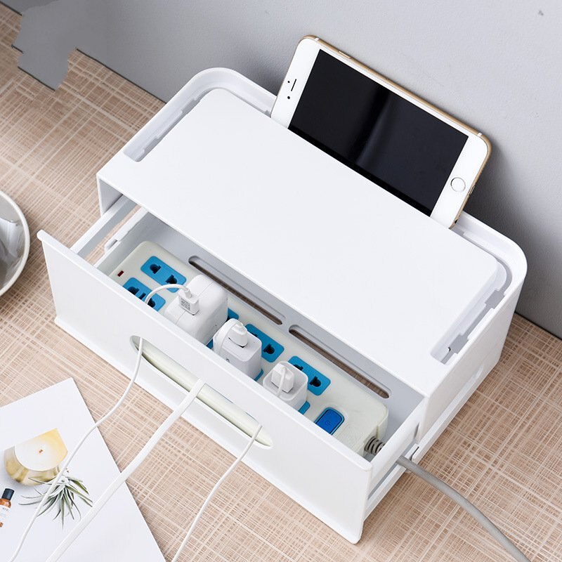 Kunststof lade draad opbergdoos draad lijn collectie stekkerdoos kabel organizer box container manager opbergdoos houder