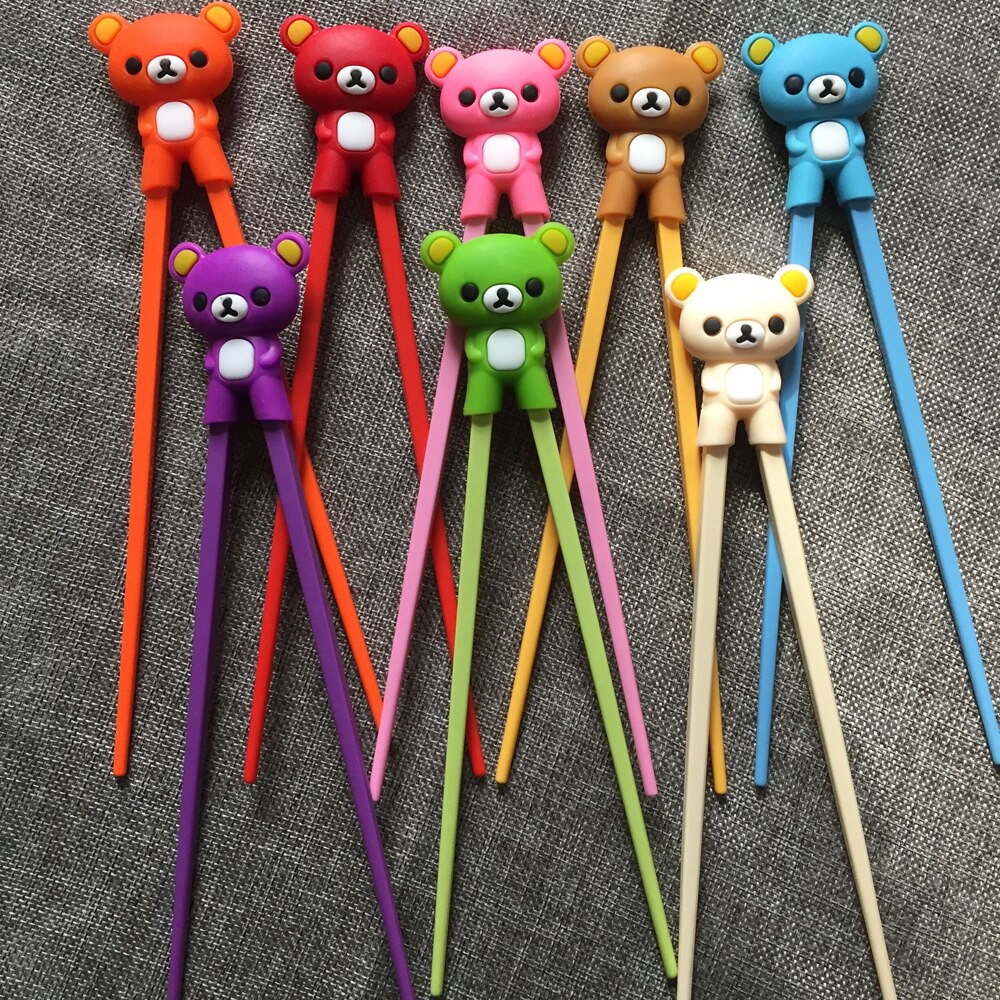 Palillos de entrenamiento y aprendizaje para niños, oso, Panda, gato, multicolor, palillo chino, para principiantes, 1 par
