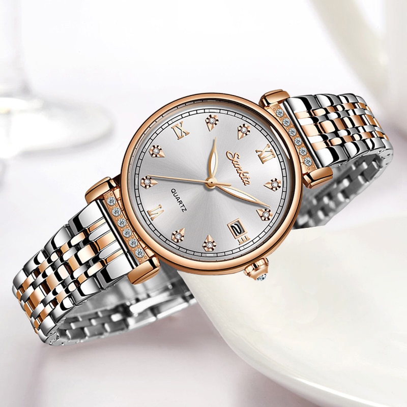 Sunkta Vrouw Horloges Rose Goud Top Luxe Horloge Vrouwen Quartz Waterdichte Vrouwen Horloge Dames Meisjes Horloge Klok