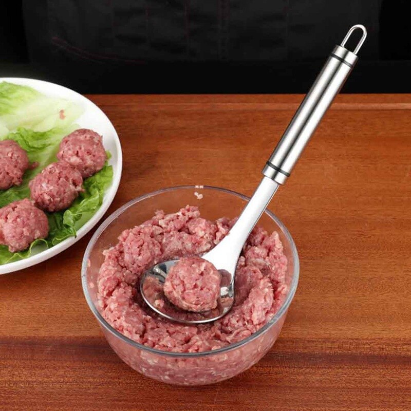 Non-stick köttbullsmakare rostfritt stål kök köttboll mögel sked köksredskap köttverktyg