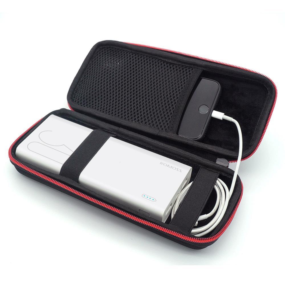 Eva Hard Portable Bag Travel Case Voor Romoss Sense 8 / 8 + 30000 Mah Mobile Power Cover Draagbare batterij Powerbank Telefoon Tas