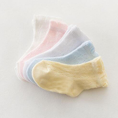 Sommer Baby Mädchen Socken Weiche Baumwolle Mesh Anti-Slip Baby Socken Knöchel Länge Neugeborenen Socken 5 Farben