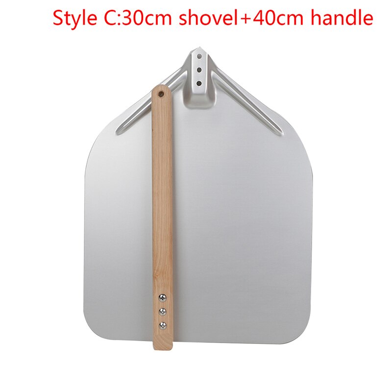 12/14 Inch Portable Oven Spatula Home Baking Pastry Tool Wooden Handle Pizza Spatula Pizza Shovel With Long Handle: C
