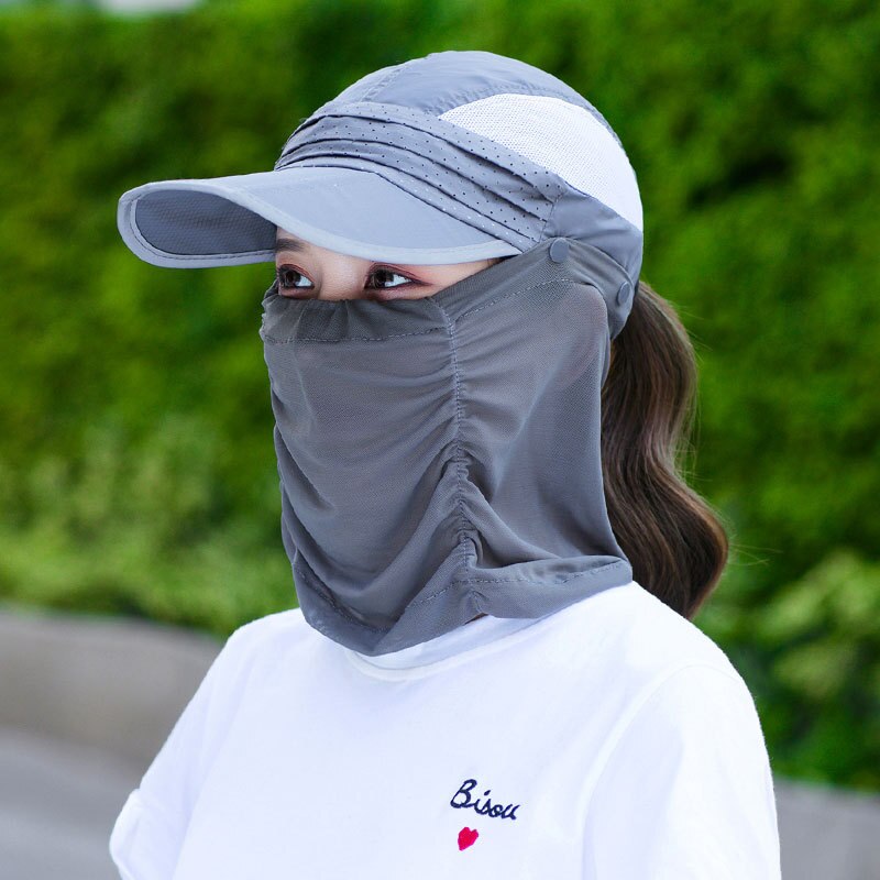 Seaside Sun Visor Hat Female Summer Sun Hats For Women large Brimmed Sun Hat Folding Beach Girls Caps: solid grey