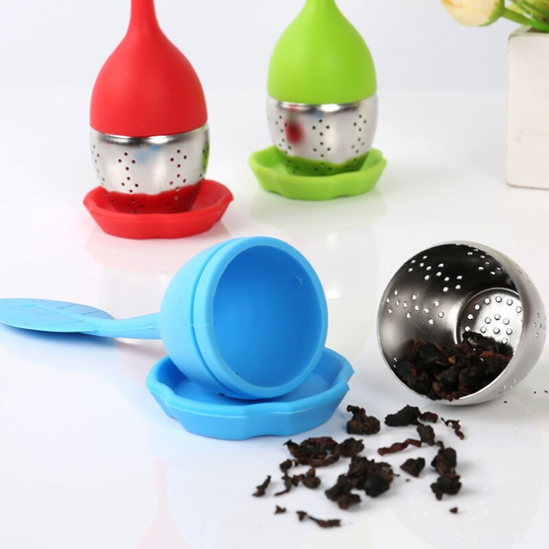 Mini Leaf Silicone Thee-ei Roestvrij Staal Thee Bal Zeef Voor Losse Thee Kruidenthee Koffie Drinkware Filter