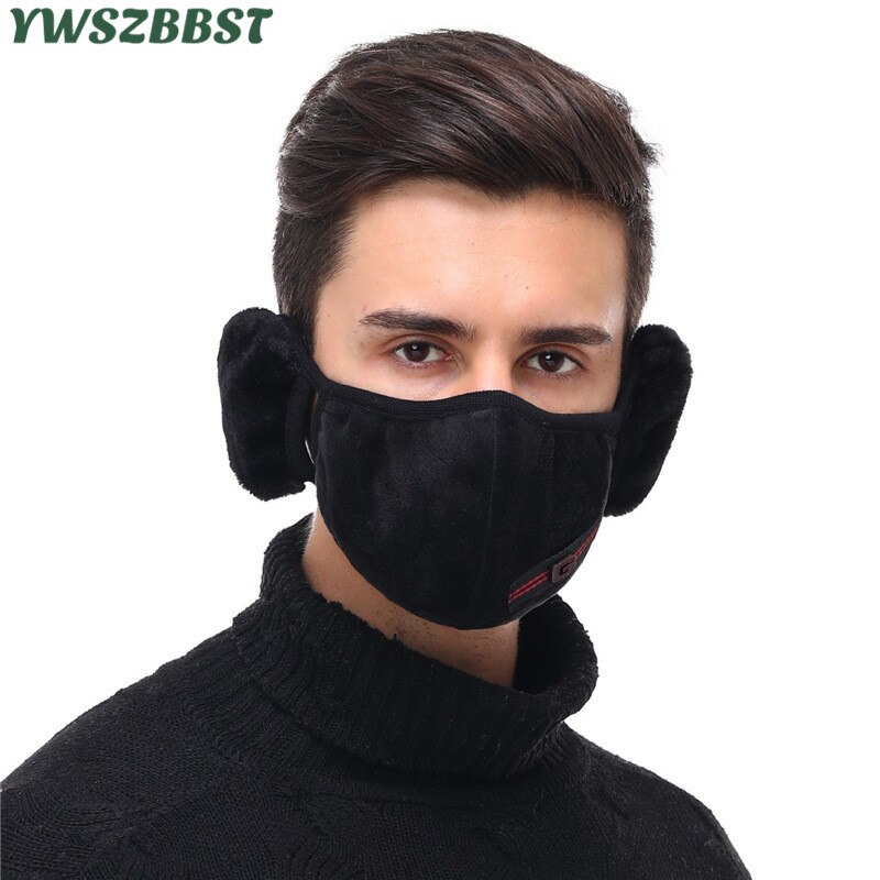 Winter Men Earmuff Mouth Cover Outdoor Men Muffler Earmuffs Breathable Windproof Men Riding Face Mouth Ear Warmer Earlap