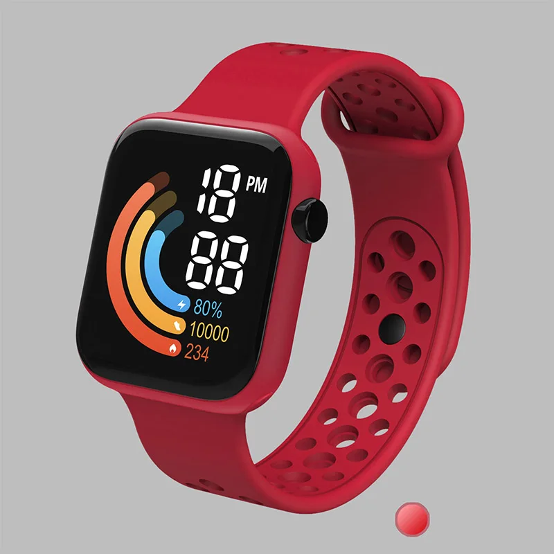 YIKAZE LED Digital Watch for Kids Sports Waterproof Digital Watches Boy Girl Childrens Silicone Watch Electronic Clock: dark blue