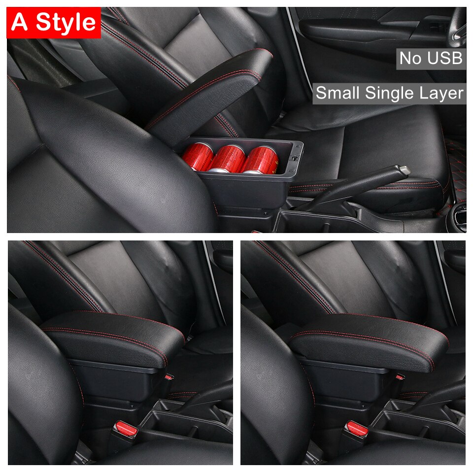 Til volkswagen polo til vw polo  mk5 6r vento bil armlæn boks center opbevaringsboks styling dekoration tilbehør usb: En rød streg ingen usb