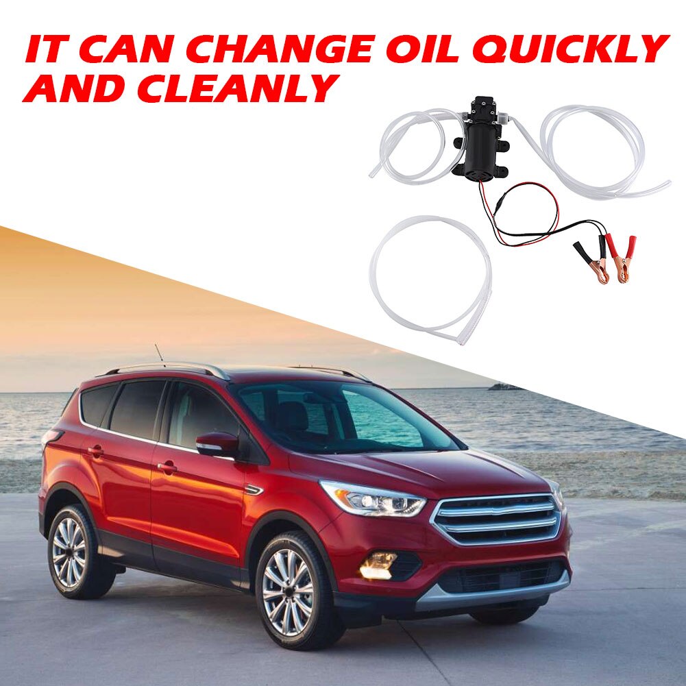 12V 60W Oil Change Pump Electric Fluid Diesel Extractor Transfer Scavenge Pump with 6mm 8mm 11mm Hoses for Car Motorcycle