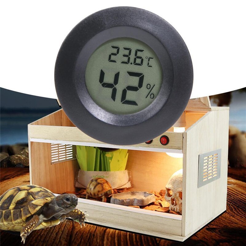 Høy nøyaktig digital termometer hygrometer måler for krypdyr skilpadde terrarium akvarium tank tilbehør temperatur fuktighet