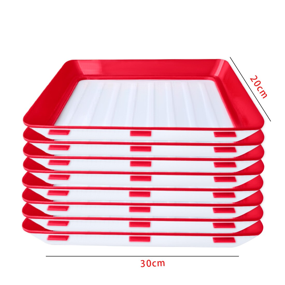 4/6/8pcs Stackable Food Fresh Tray Food Preservation Tray Reusable Food Storage Container Vacuum Fresh Keeping Tray: 8pcs