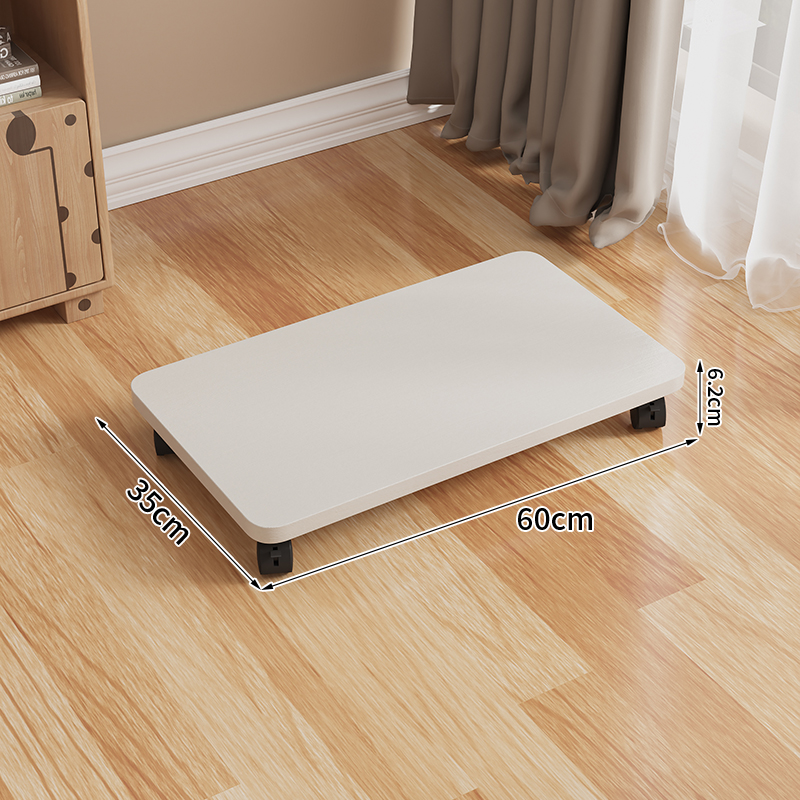Mobile Storage Box Base with Casters Organizer Box Office Desk under Printer Universal Wheel Braet Kitchen Storage Ra: White-60*35*6.2cm