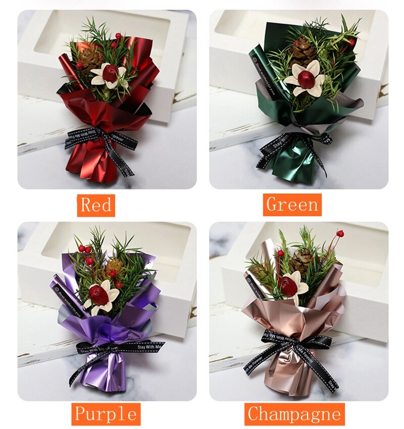 Mini dried flowers Bouquet Pine cone flower Valentine's Day Christmas home decoration Wedding accessories