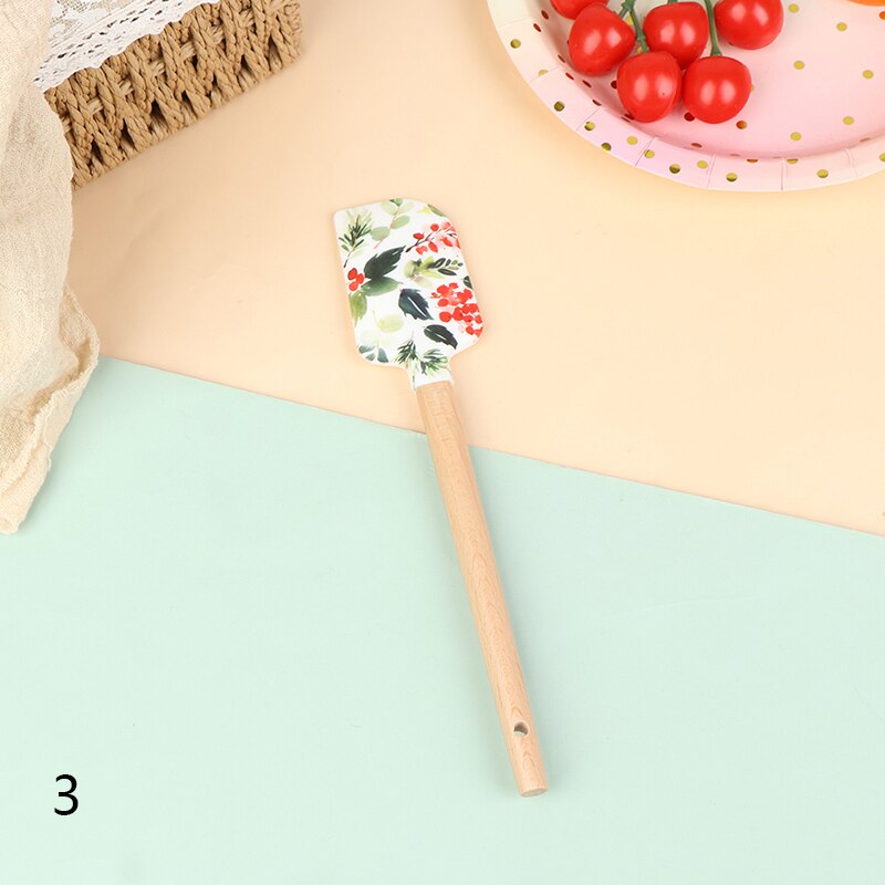 Color Silicone Baking Spatula Heat-Resistant Non-stick Cooking Utensils Non-deformable Soft Baking Spatula Kitchen Baking Tool: N3