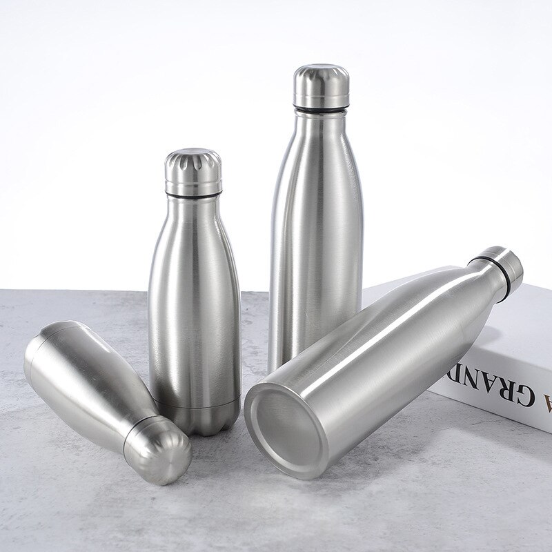 500/1000ml rustfritt stål vannflaske bærbar bpa gratis vann drikkeflaske treningsstudio sport sykling drinkware barneskole