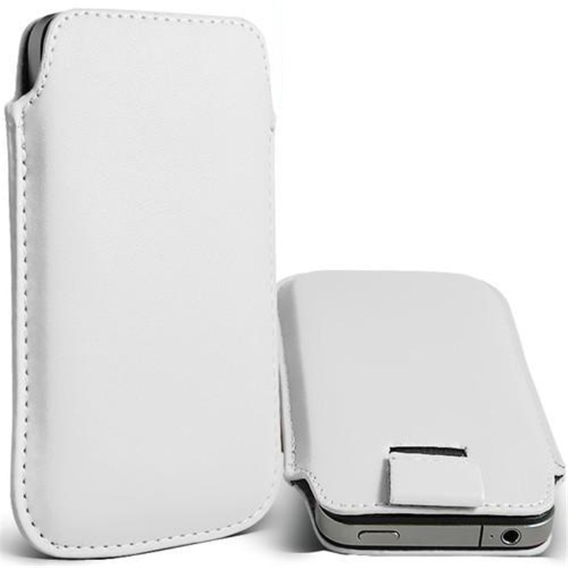 Voor Huawei Honor 8X Case Pocket Touw Holster Pull Tab Sleeve Pouch Case Cover Voor Huawei Honor 8X8 X Leather Capa Honor X8 Case: white