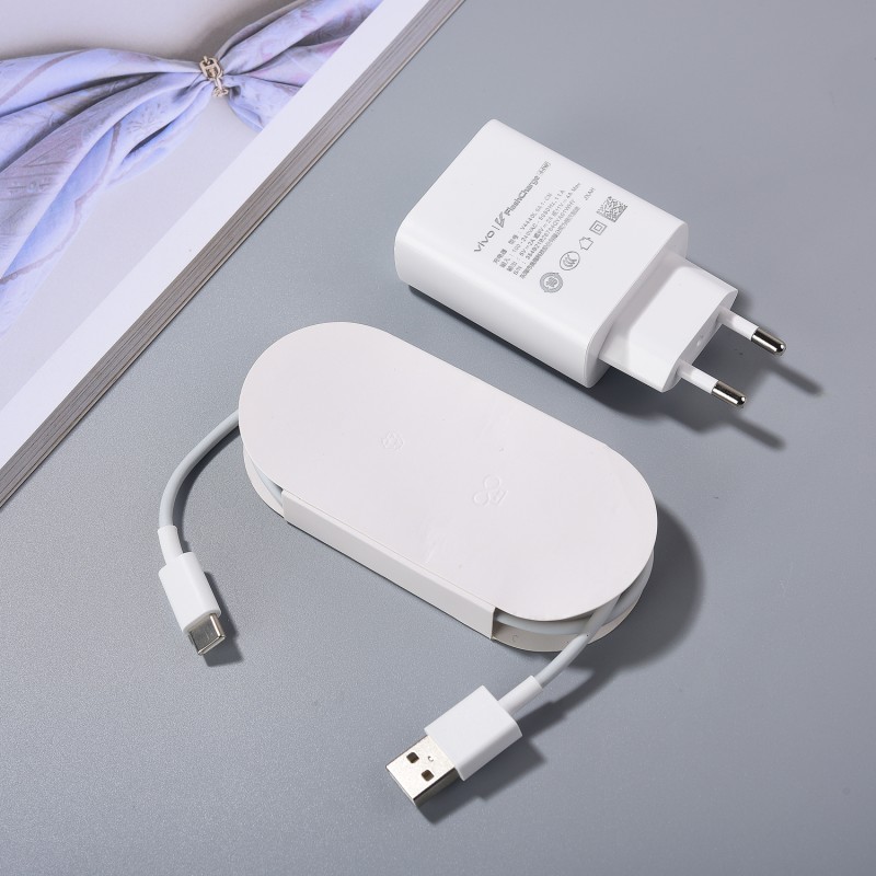 Original VIVO 44W Schnellladegerät EU uns FlashCharge Netzteil Typ C Kabel für VIVO V20 V21 V23 Profi V30 Lite Y27 Y36 Y27S V27: DE