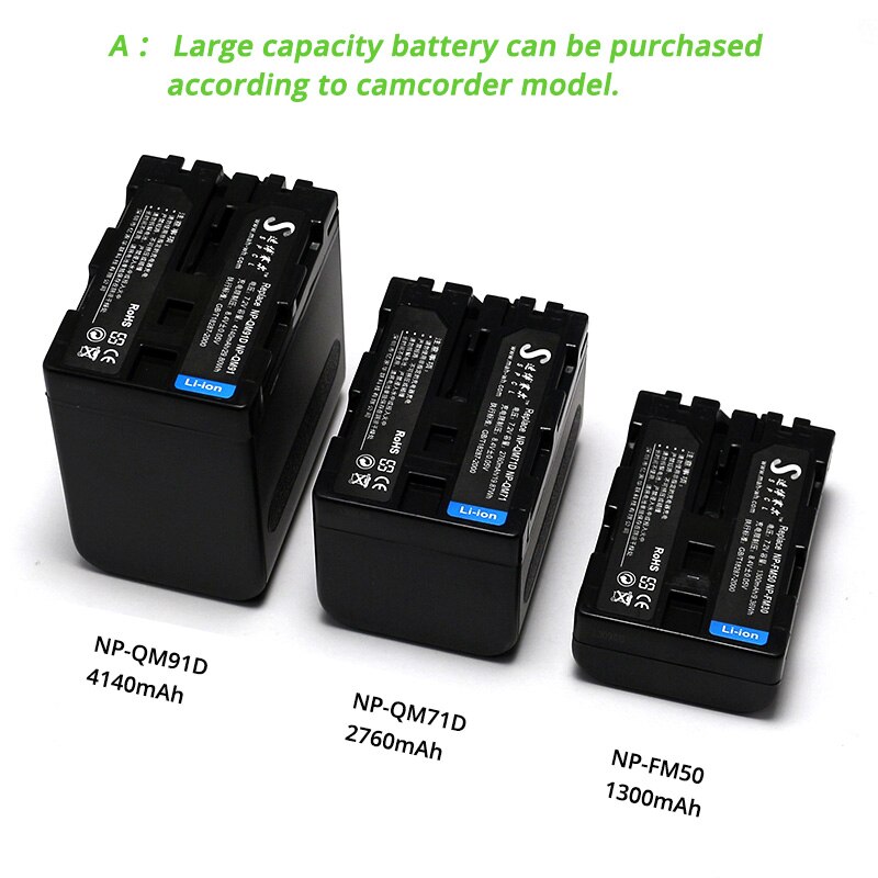 NP-QM71D NP-QM71 NP-FM70 Battery for SONY DSR-PDX10 HVR-A1C HVR-A1U HVR-A1N HDR-HC1E HDR-SR1E HDR-UX1E DCR-PC100E Camcorder