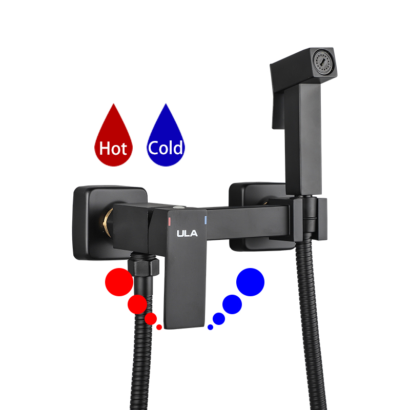 ULA Gold Bidet Wasserhahn Wc Wasserhahn Edelstahl Handheld Bidet Spritzgerät einstellen Kalt warm Wasser Mischer Kran Badezimmer Dusche Kopf