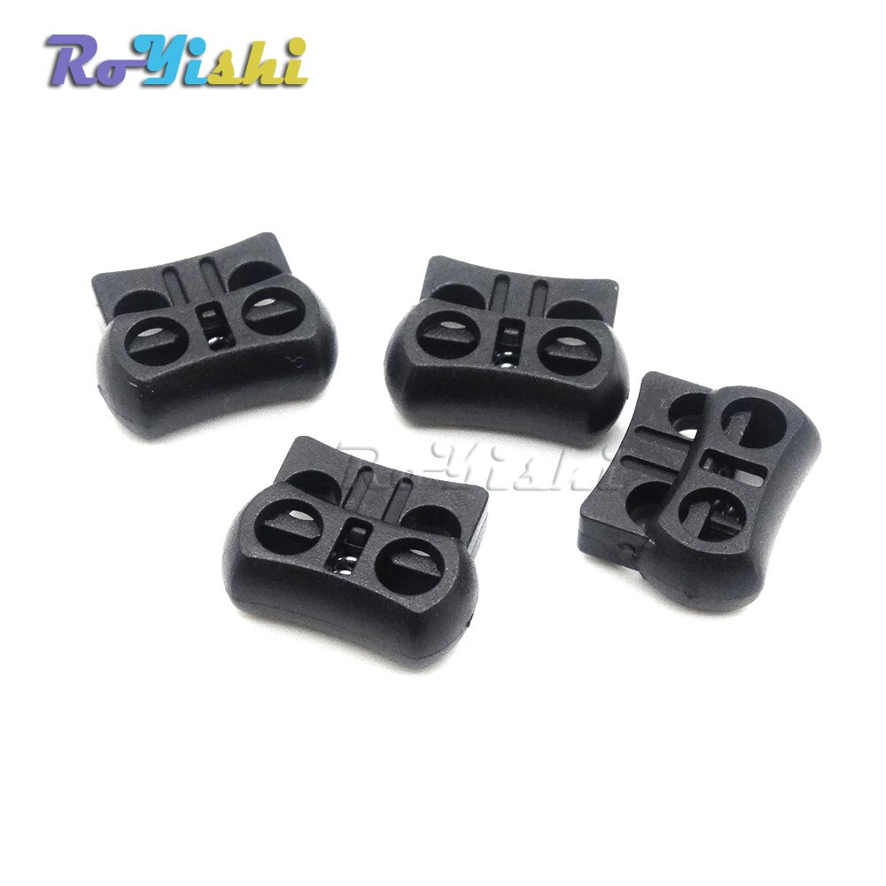 10pcs/pack 2 Holes Cord Lock Toggle Stopper Plastic toggle clip Black 15mm*20mm*7.5mm