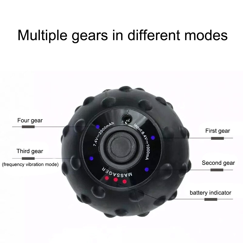 Vibrating Massage Ball Electric Massage Roller Fitness Ball Relieve Trigger Point Training Fascia Ball Local Muscle Relaxation