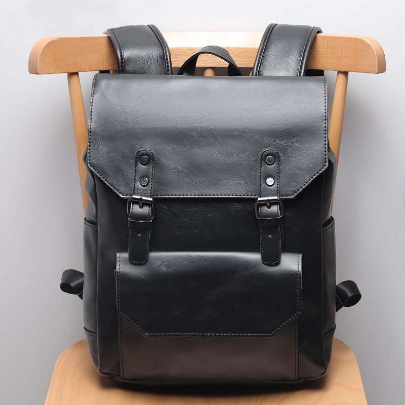 Katypaul mærke læder mænd rygsække afslappet dagsække dreng vintage laptop skulder skoletaske koreanske rejsetasker mochila