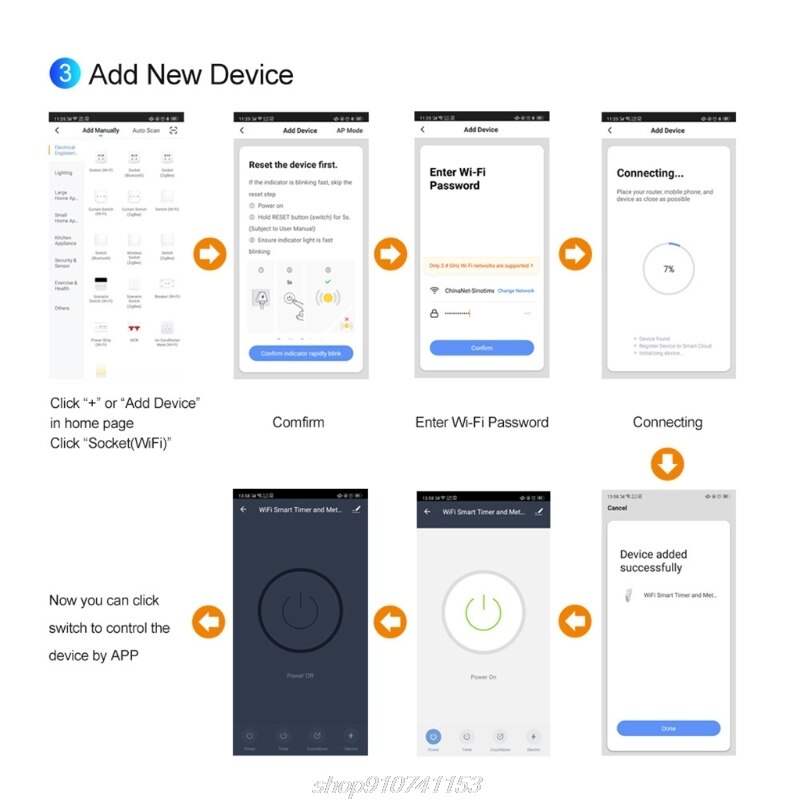 100-240VAC Single Phase WIFI Home Energy Meter with Timer Switch Remote Control by APP Voltage Current Detection F06 21