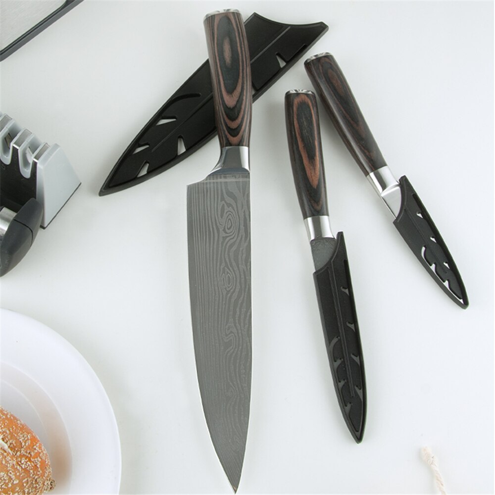 Keukenmessen Set Koksmes High Carbon Rvs Santoku Mes Sharp Hakmes Vleesmes Beste Keuze Voor Keuken