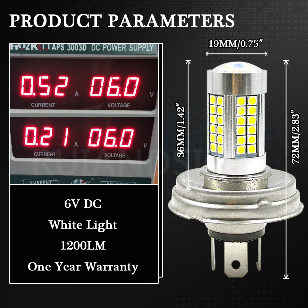 Ampoule Phare Moto LED P45T 30W - Blanc 6000K, 2000lm, 10-30V, Remplacement Haute Performance