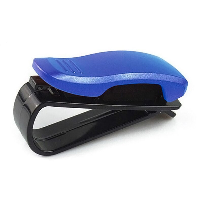 Luckybobi-funda para gafas de coche, parasol de coche, Clip, porta tarjetas, estuche de bolígrafo, caja Universal, accesorios para coche: Azul