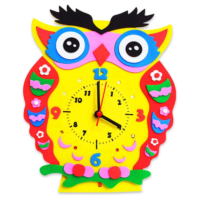 arts crafts diy toys Cartoon EVA clock crafts kids Puzzles educational for children&#39;s toys Fun party diy girl/boy christmas