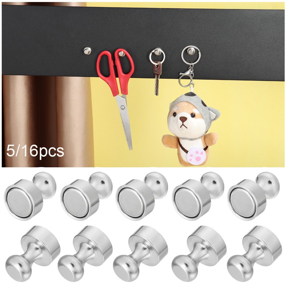 5/16 stk metall magnetiske tryknåler magneter kroker oppheng til kjøleskap whiteboard kart kalender hjemmekontor skoleutstyr