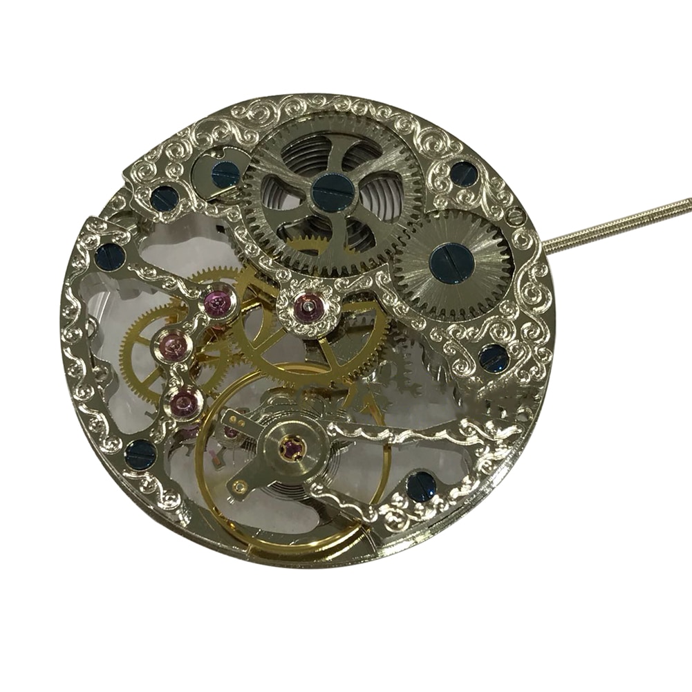 17 juwelen Zilver Aziatische Volledige Skeleton Hand-Kronkelende Beweging Vervanging Duurzaam Voor ETA 6497 Horloge beweging Repair Tool Onderdelen