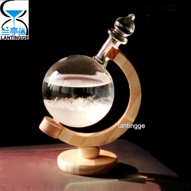 Glass Bottle Desktop Weather Station Weather Transparent Ball Storm Globe-Shaped Storm Predictor Glass Home Decor