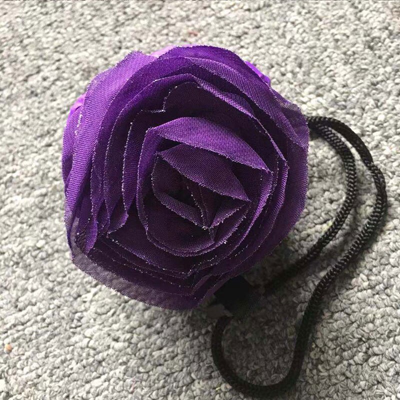 Bolsa de compras plegable, bolsa de hombro de tela Oxford con flores rosas, bolsas de supermercado portátiles ecológicas, bolsa reutilizable para mujeres 1 unidad: Púrpura