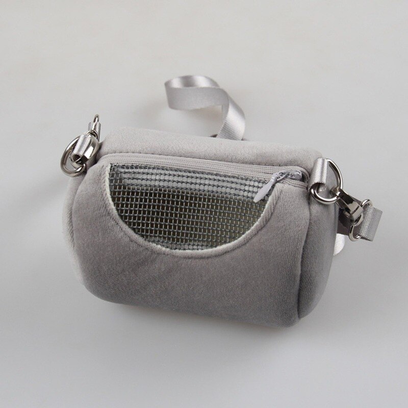 ottavino trasportino per animali domestici portatile da viaggio gabbia per criceti maglia traspirante borsa per criceto borsa a tracolla per animali domestici per criceto cincillà: typeA grigio