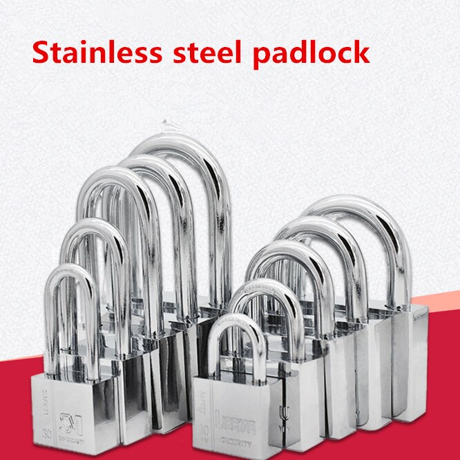 5PCS Universal Stainless steel Heavy Duty Key Lock 30/40/50/60MM Weatherproof Security Padlock Outdoor Gym Safely Door Lock