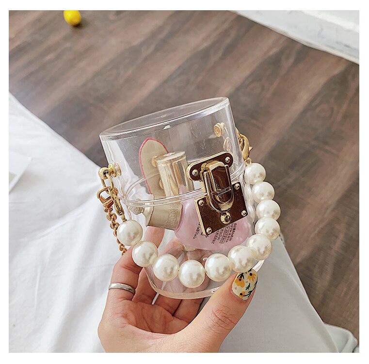 Acrylique Transparent Daisy femmes sacs à main et sacs à main Mini sac fourre-tout boîte transparente sac à lèvres dames fête pochette sac à bandoulière Bolsa: Clair