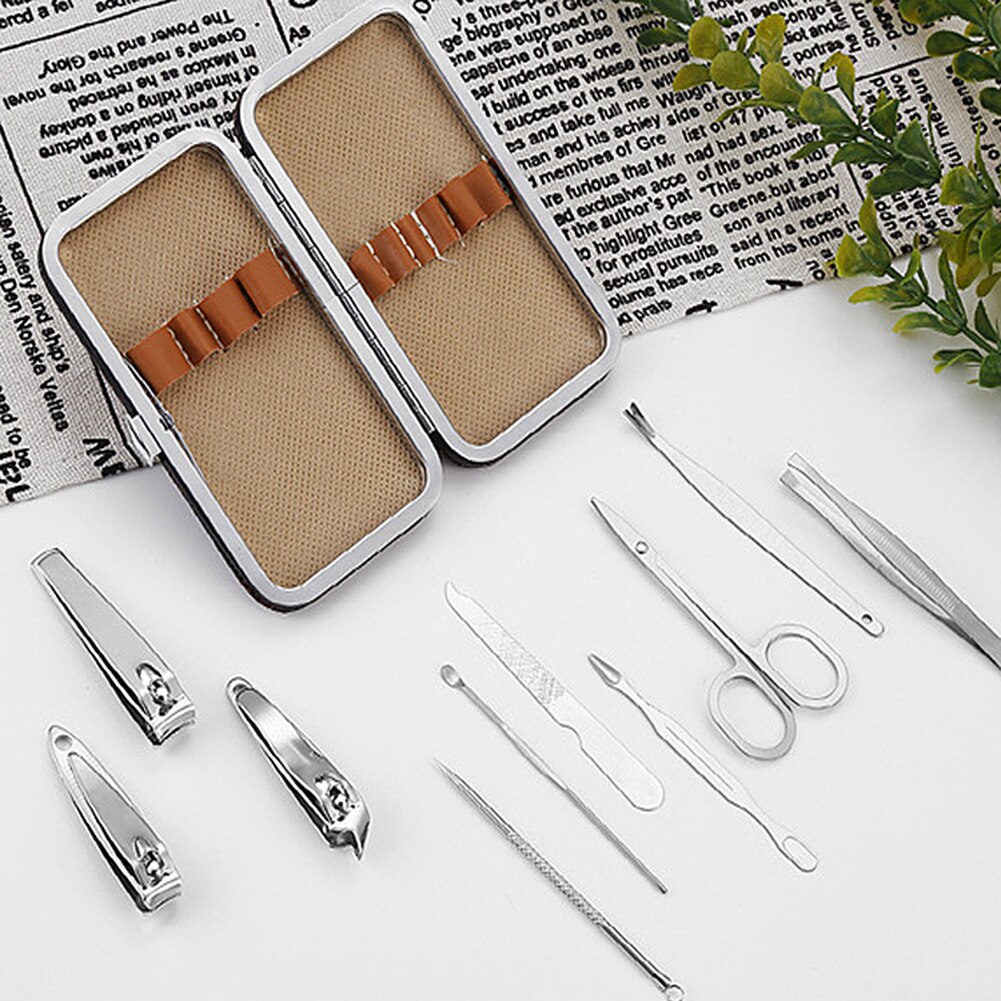 10Pcs Stainless Steel Nail Clipper File Scissor Ear Pick Manicure Pedicure Tools Complete clippers to keep your nails clean neat