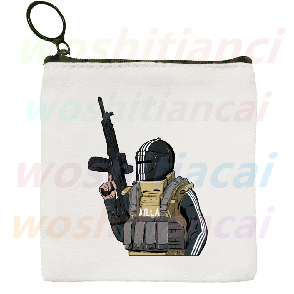 Escape From Tarkov Game Canvas Coin Purse Coin Purse Collection Canvas Bag Small Wallet Zipper Key Bag Hand: H