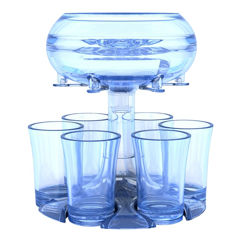 6 Borrelglas Transparante Dispenser Houder Voor Vullen Vloeistoffen, Bier, Cocktail, Party Bar Drinken Gereedschap: blue