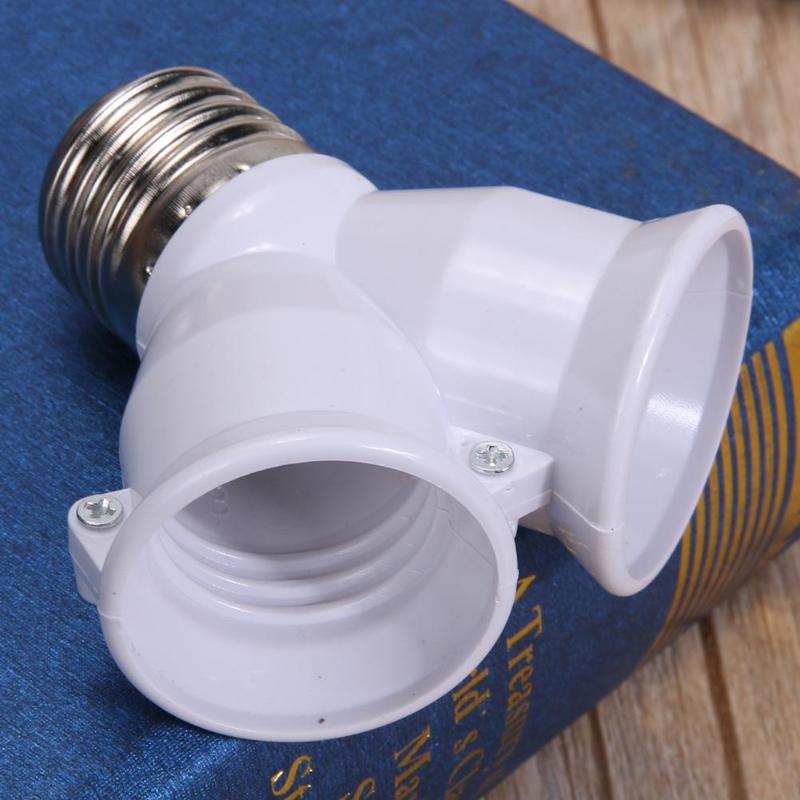 E27 2 Splitter Adapter Converter Socket LED Y Shape Light Lamp Bulb Splitter Adapter Converter 2 Heads Screw Lamp Base Holder