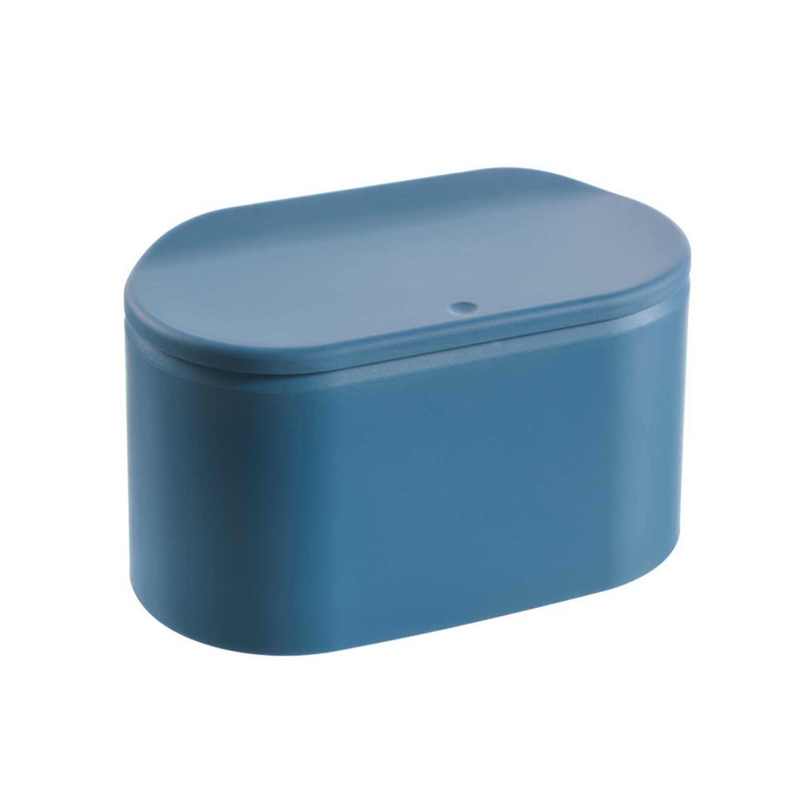 Mini Desktop Trash Can Durable Desktop Push Bucket Container Waste Bin Office Home Use: blue