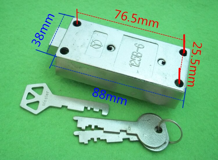 Double Vault Lock Double Key Lock Safe Deposit Box Lock Bank Vault Lock Coin Box Anti-Theft Lock Core 125b-6